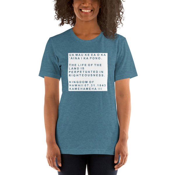 Hawaii State Motto Block T-shirt (Unisex)