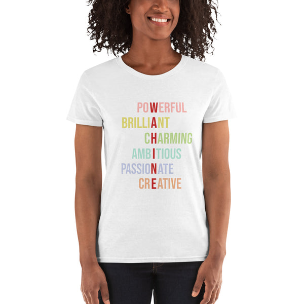 WAHINE Adjectives Multicolor T-shirt (Women)