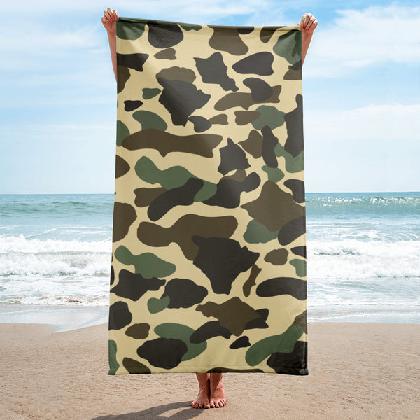 Neutral Island Camouflage Beach Towel