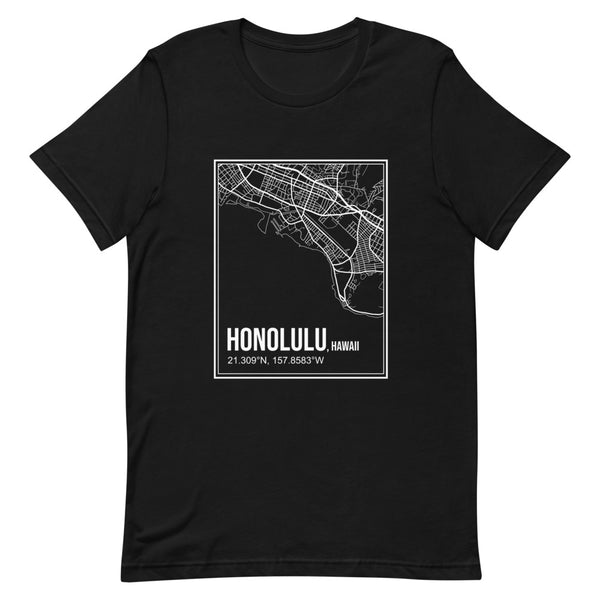 Honolulu City Street Map T-shirt (Unisex)