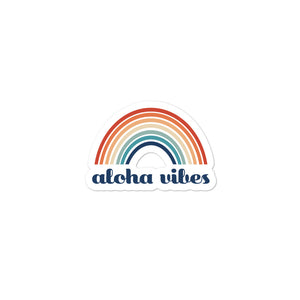 Aloha Vibes Ānuenue Retro Rainbow Sticker