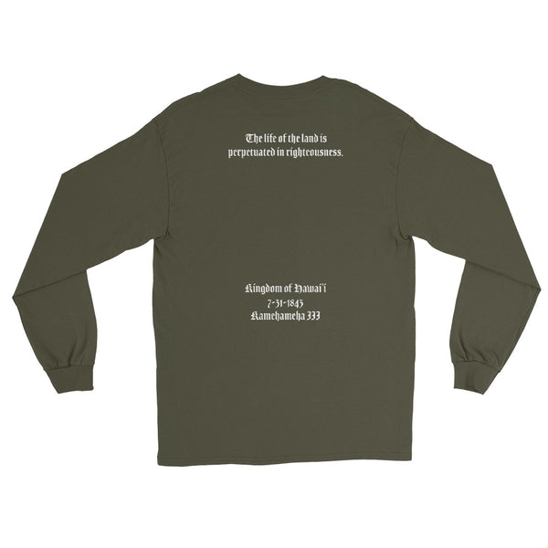 Hawaii State Motto Front/ Back Long Sleeve Shirt (Mens)