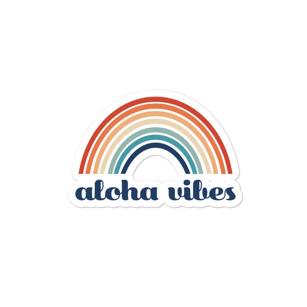 Aloha Vibes Ānuenue Retro Rainbow Sticker